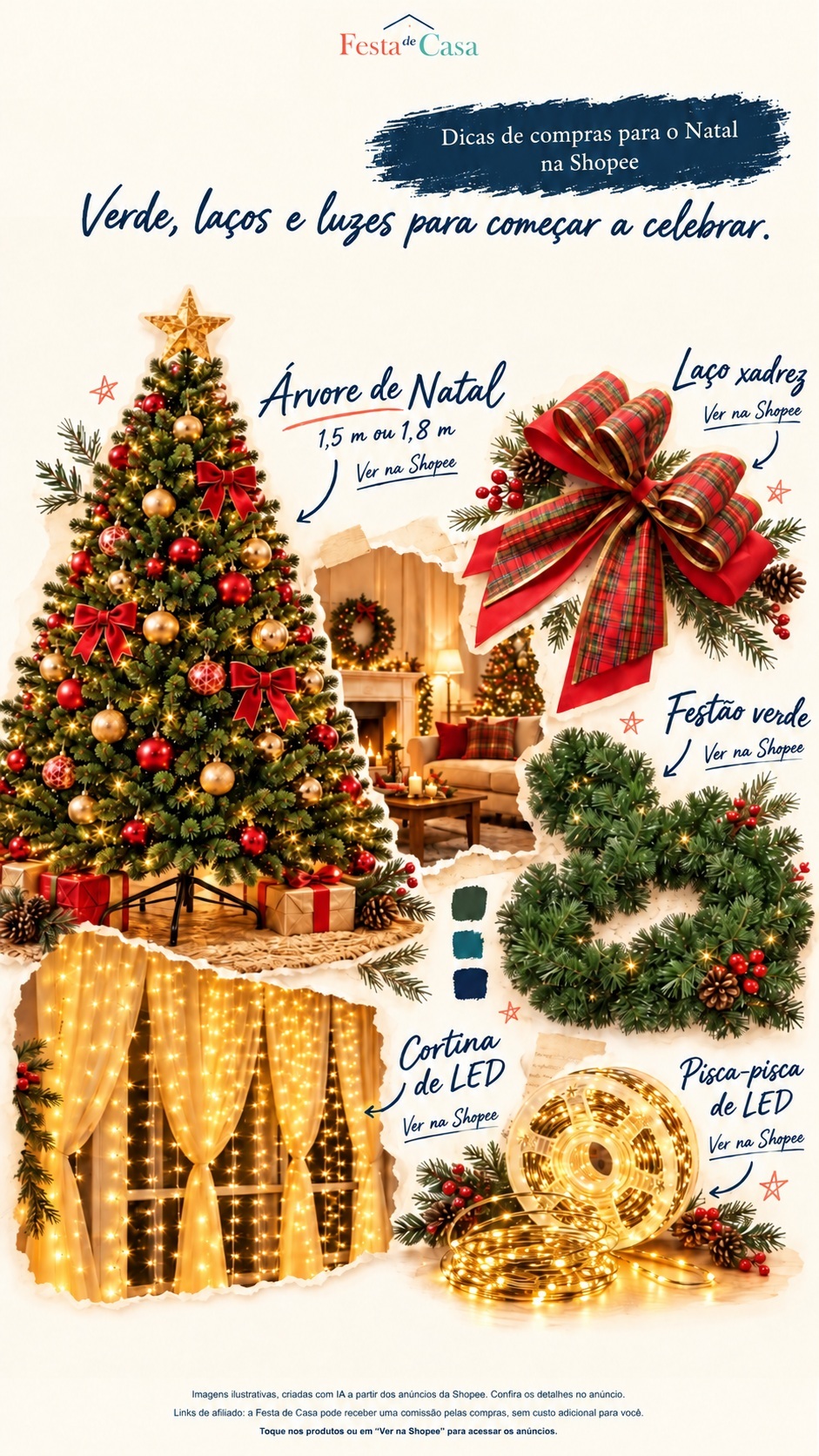 Capa do catálogo Dicas de compras para o Natal da Festa de Casa