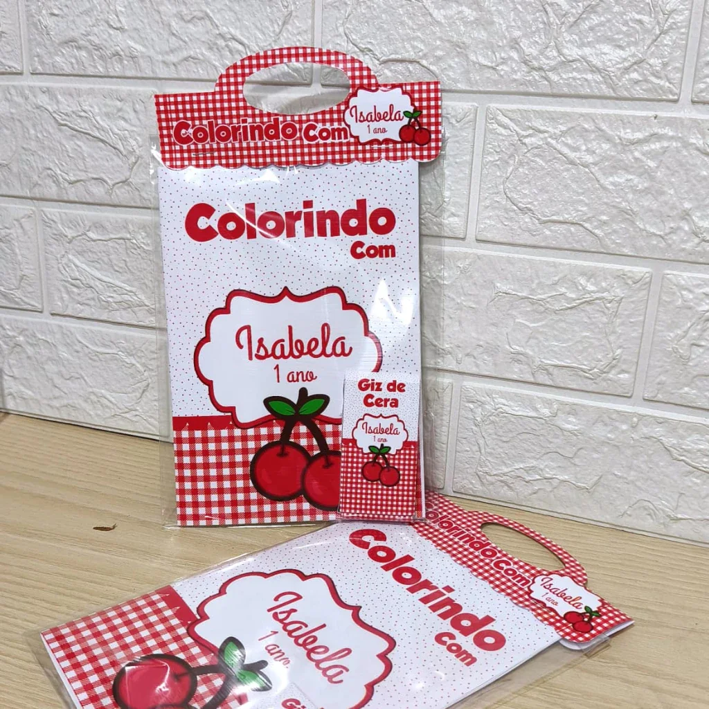 Livro de colorir personalizado com tema Cereja
