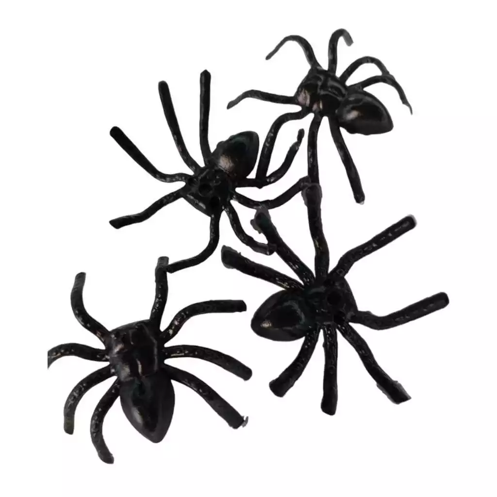 Aranhas decorativas pretas de plástico