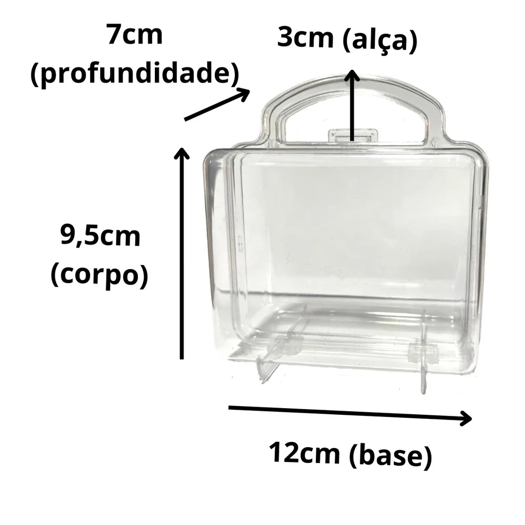 Maletinha transparente em acrílico com medidas